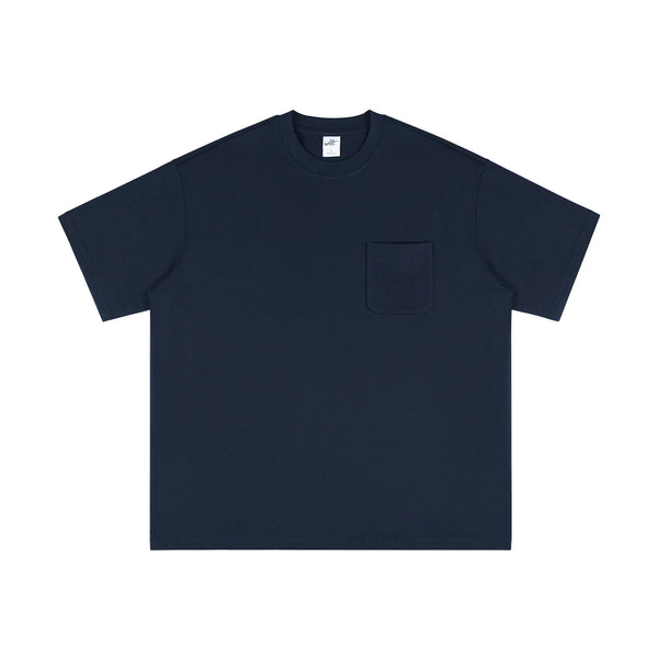 IDLT pocket T-shirt, navy front.