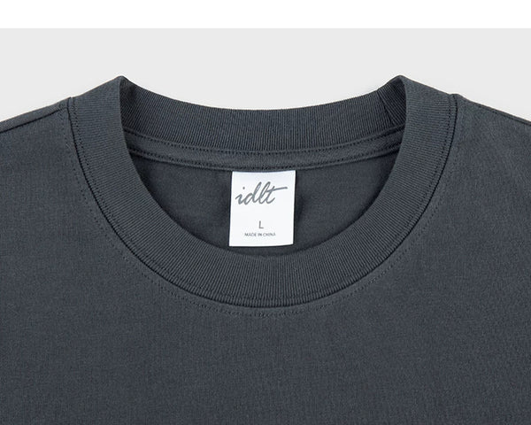 IDLT pocket T-shirt, dark gray crewneck.