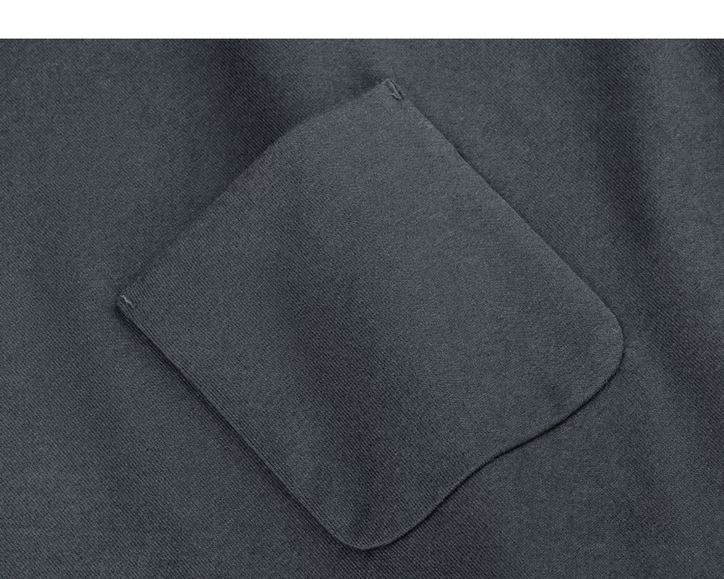 IDLT pocket T-shirt, dark gray chest pocket.