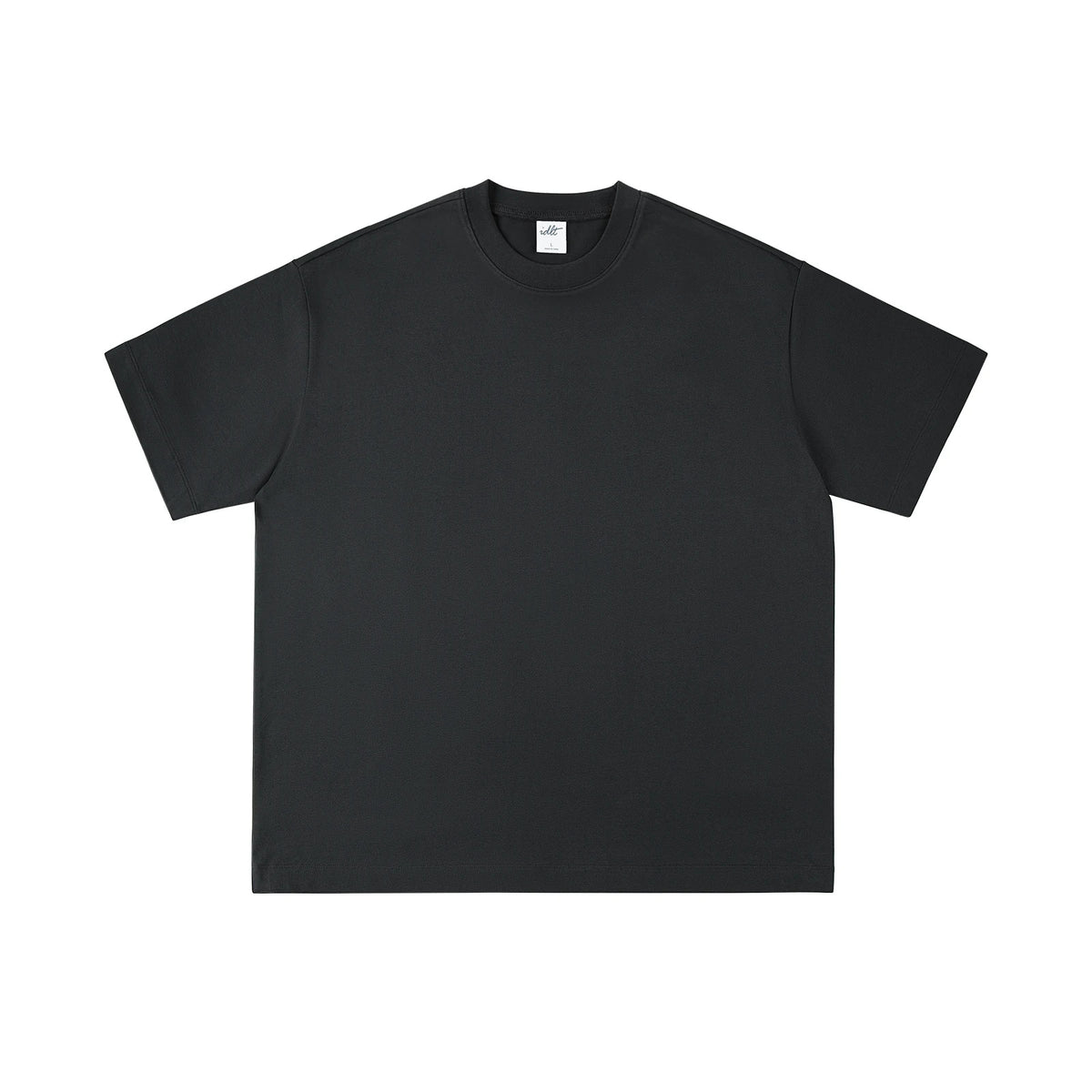 IDLT T-shirt, black front.