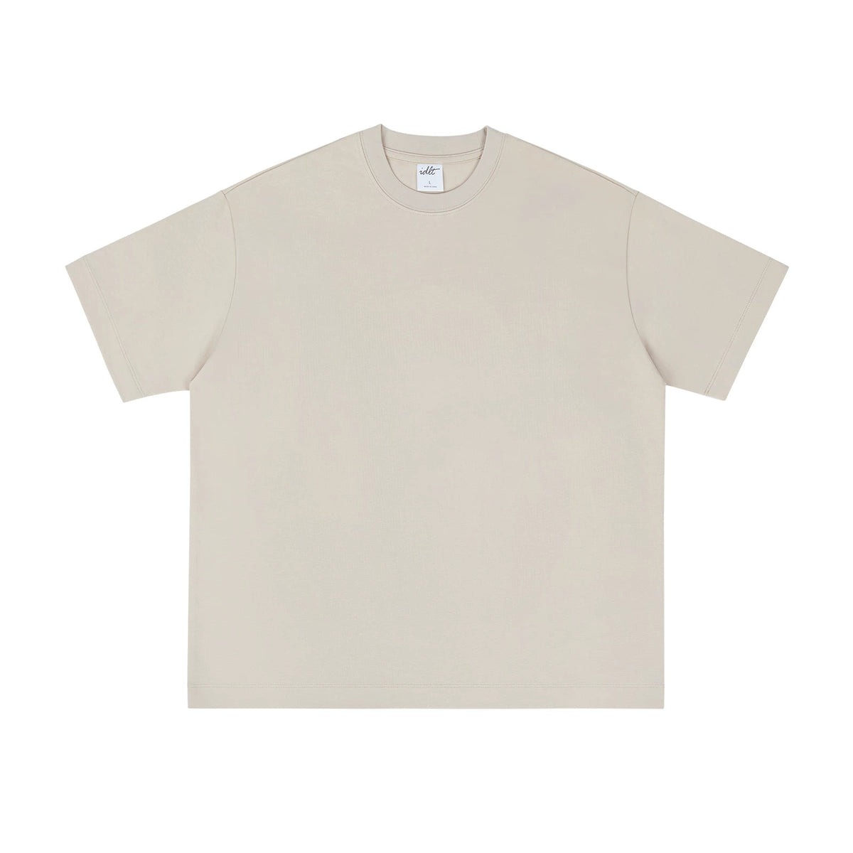 IDLT T-shirt, beige front.