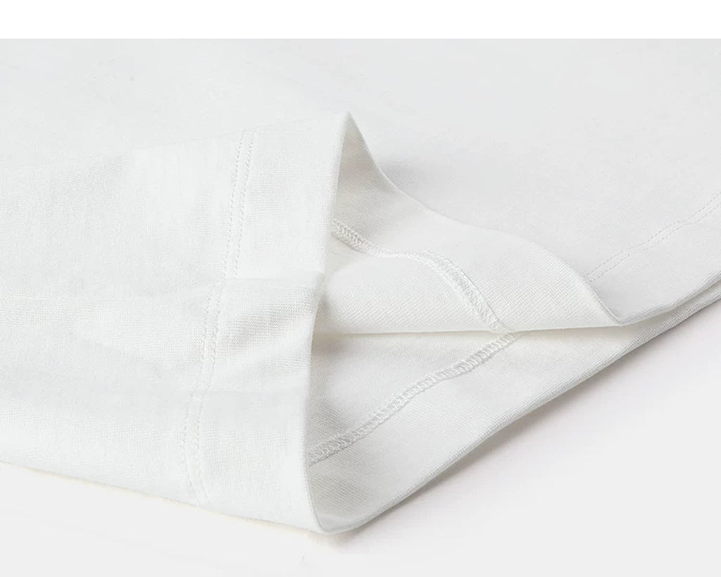 IDLT T-shirt, white folded hem.
