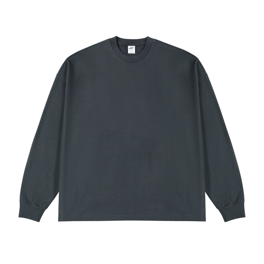 IDLT long sleeve T-shirt, dark gray front.