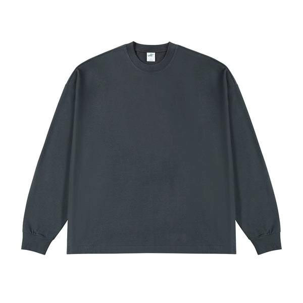 IDLT long sleeve T-shirt, dark gray front.