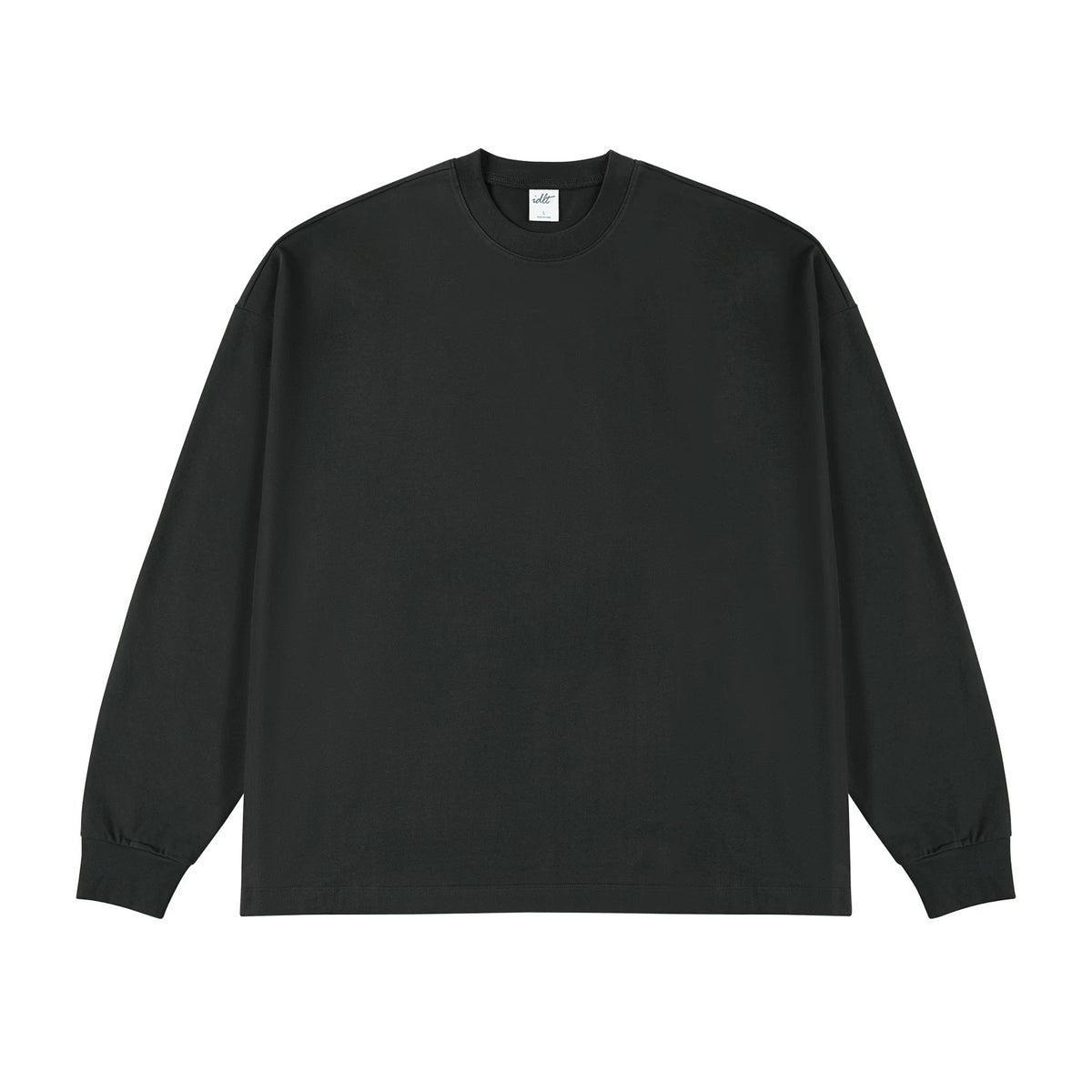 IDLT long sleeve T-shirt, black front.