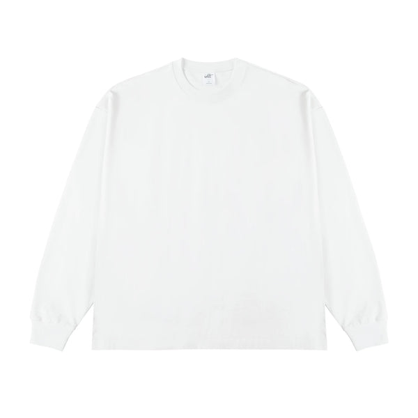 IDLT long sleeve T-shirt, white front.
