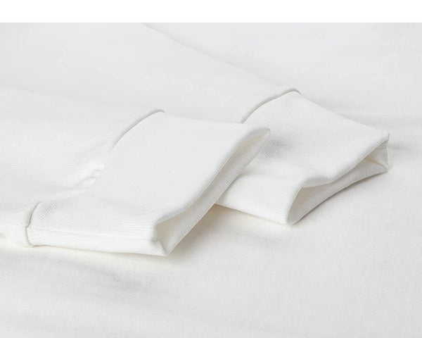 IDLT long sleeve T-shirt, white cuffs.