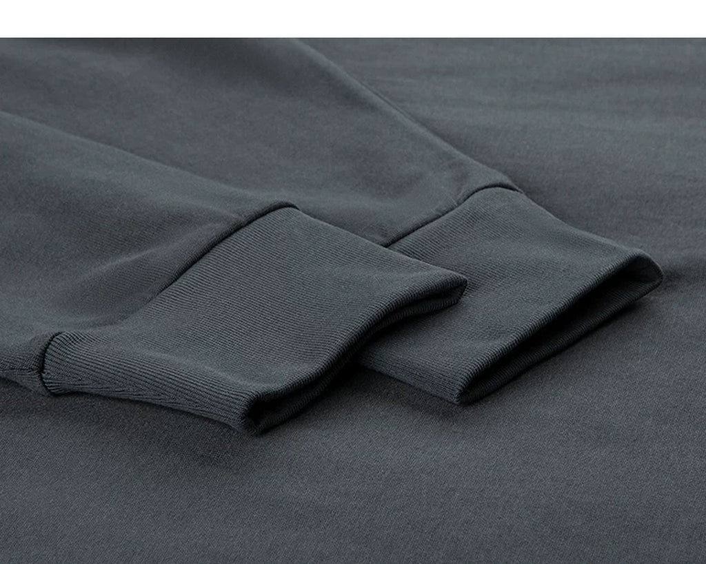 IDLT long sleeve T-shirt, dark gray cuffs.