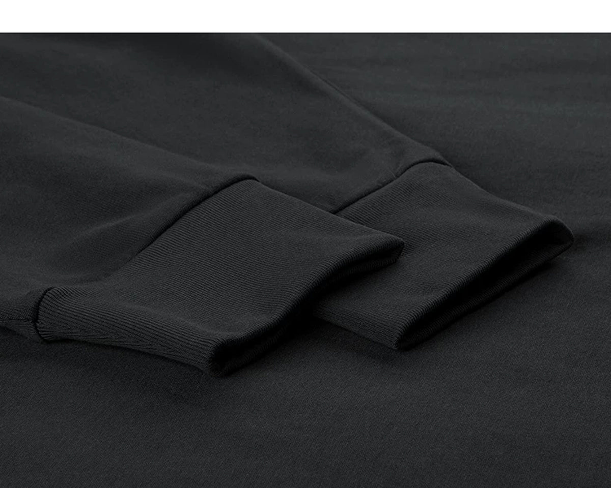IDLT long sleeve T-shirt, black cuffs.