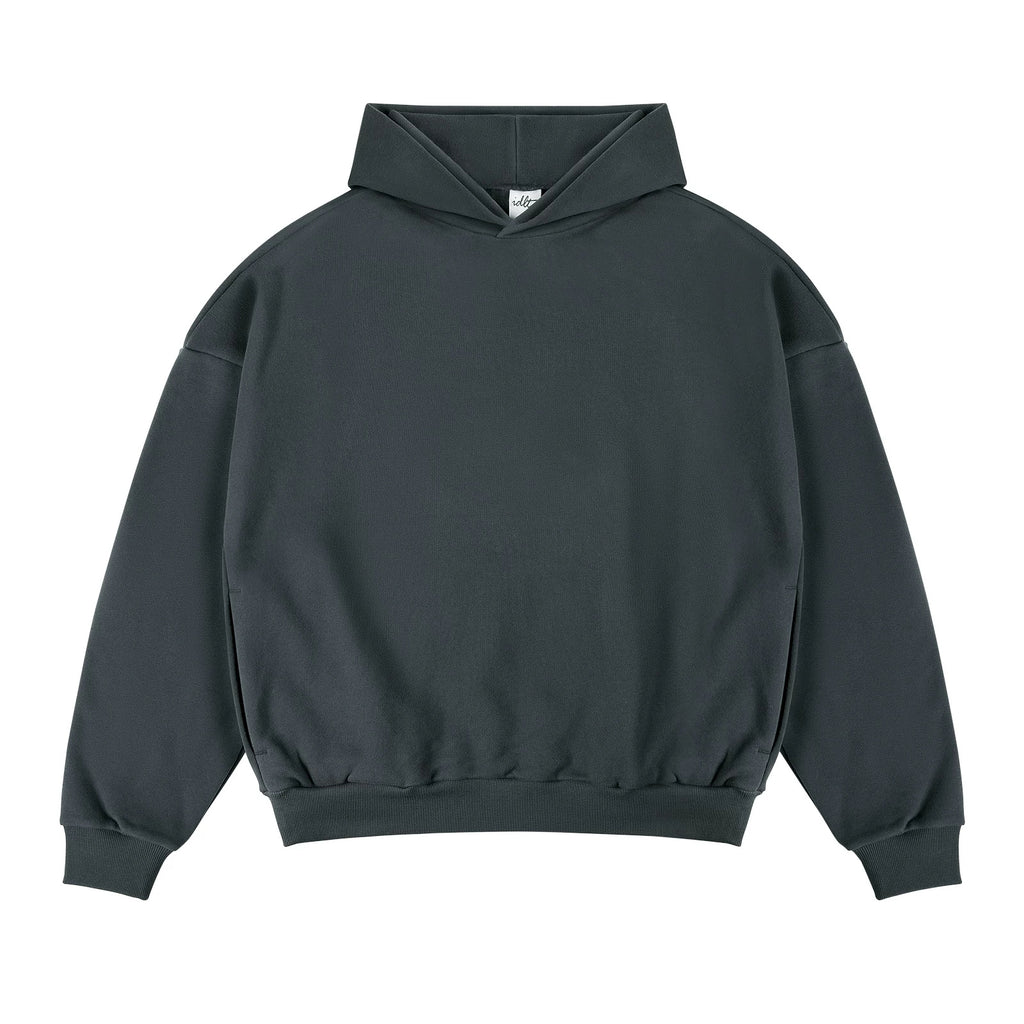 IDLT hoodie, dark gray front.