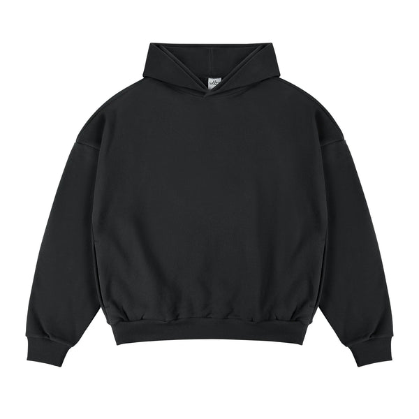 IDLT hoodie, black front.