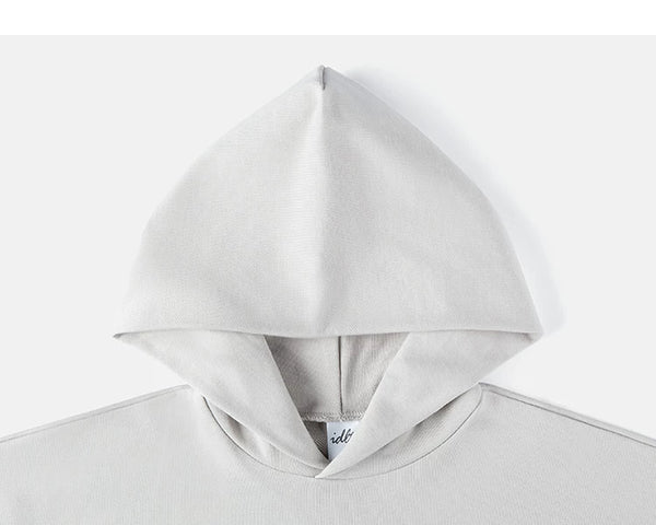 IDLT hoodie, cream hood.
