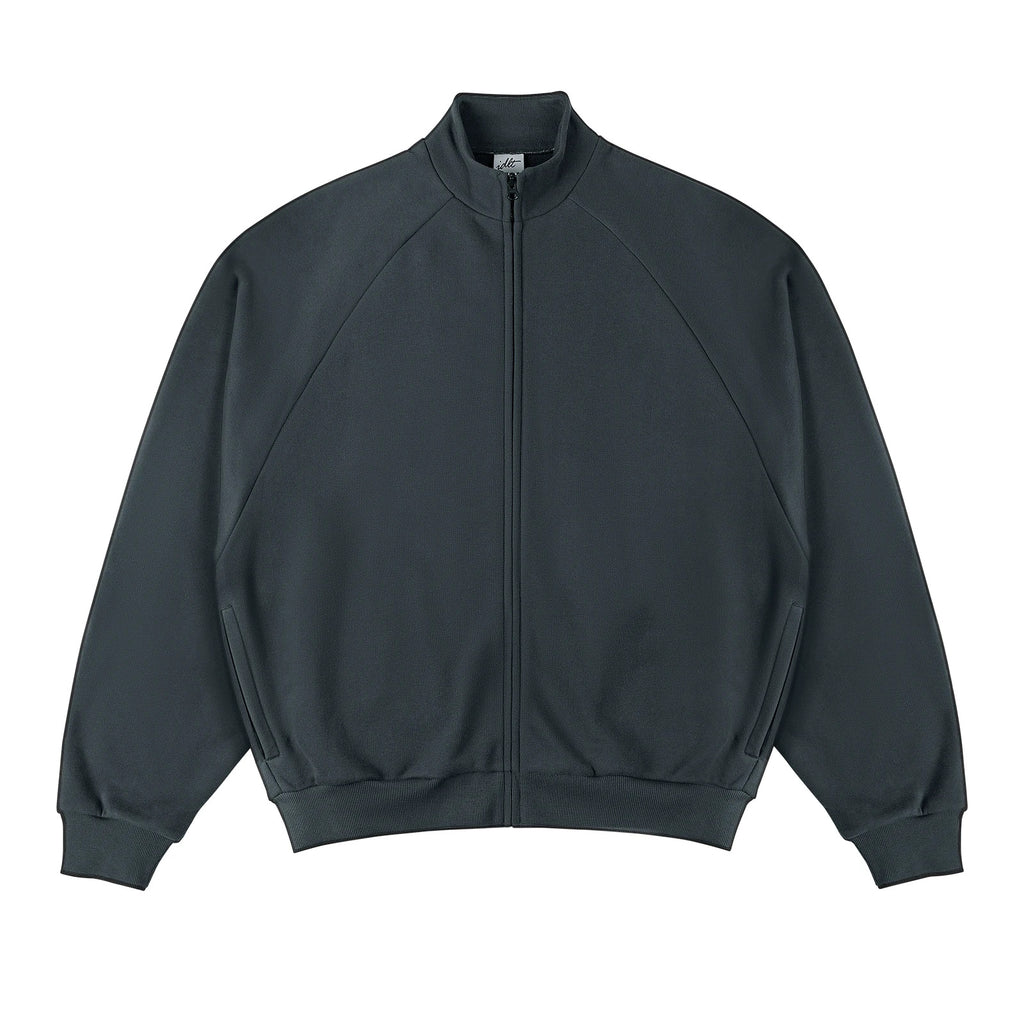 IDLT zip sweatshirt, dark gray front.