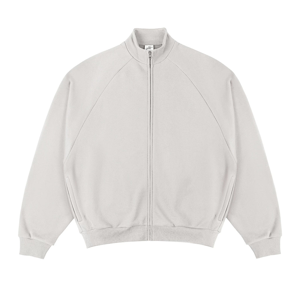 IDLT zip sweatshirt, cream front.