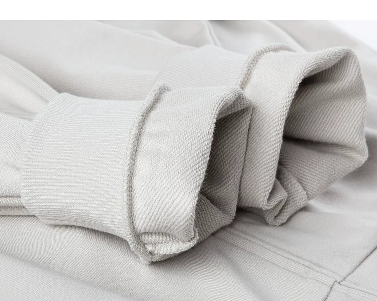 IDLT zip sweatshirt, cream turned cuffs.