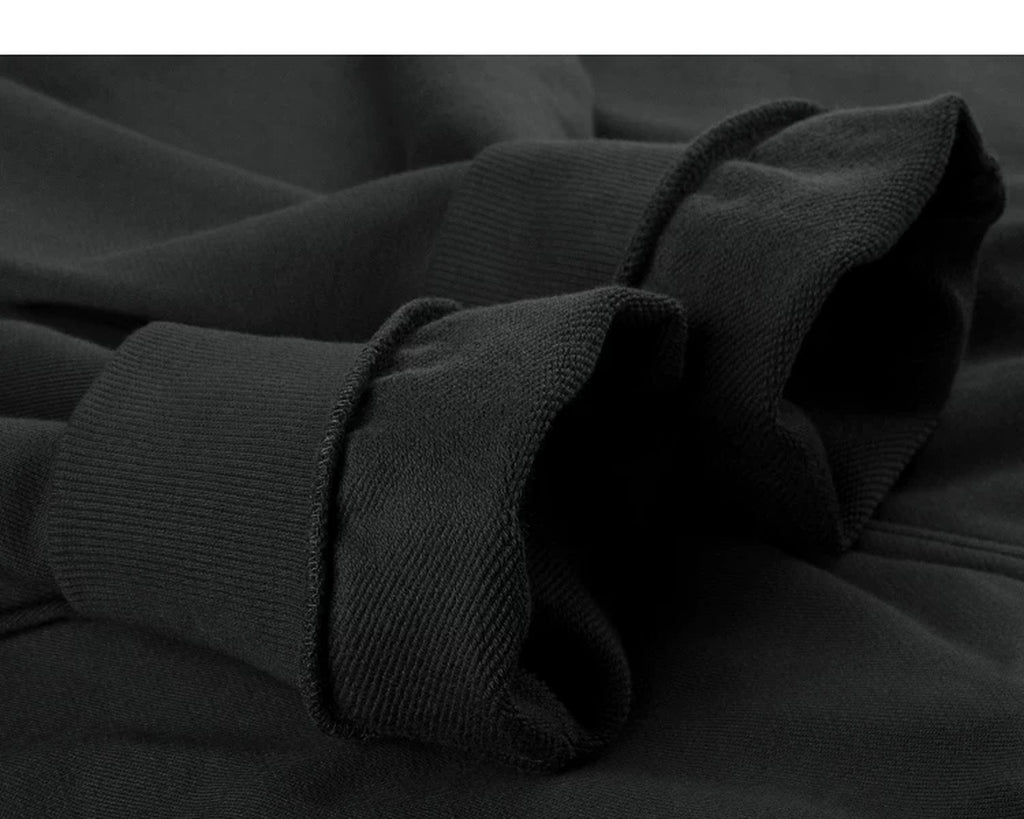 IDLT zip sweatshirt, black turned cuffs.