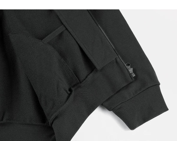 IDLT zip sweatshirt, black inner hem and pocket.