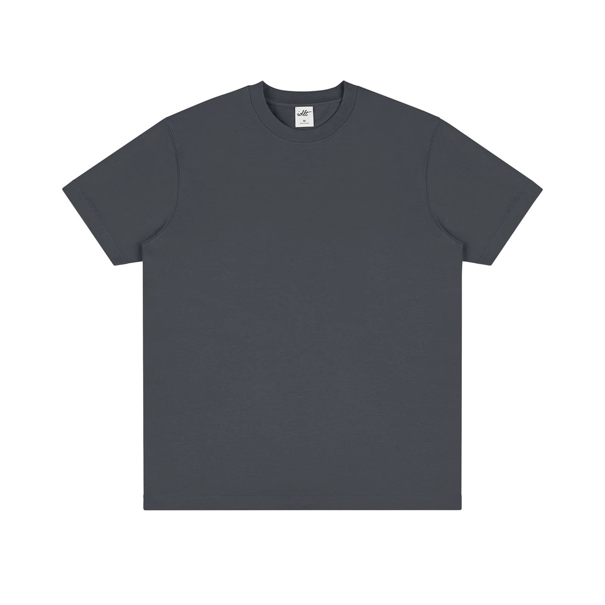 IDLT T-shirt, dark gray front.