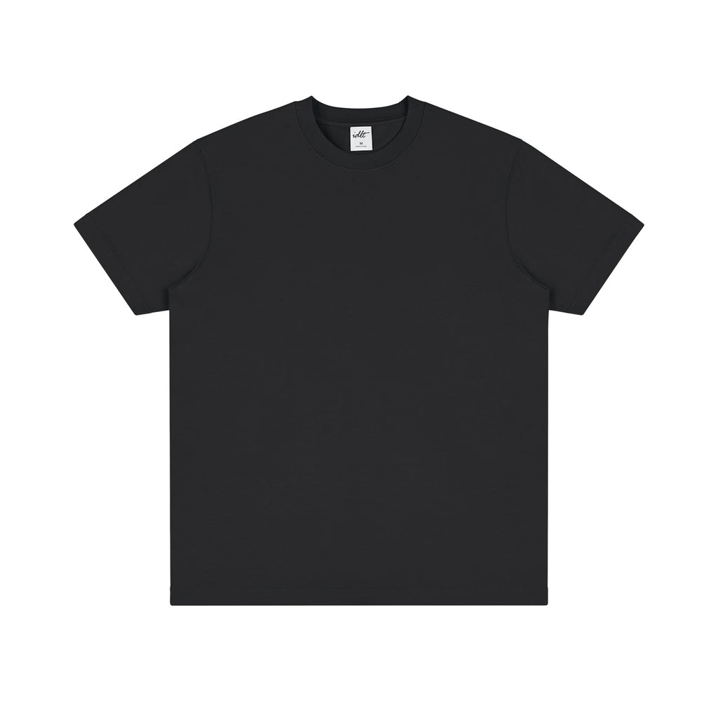 IDLT T-shirt, black front.