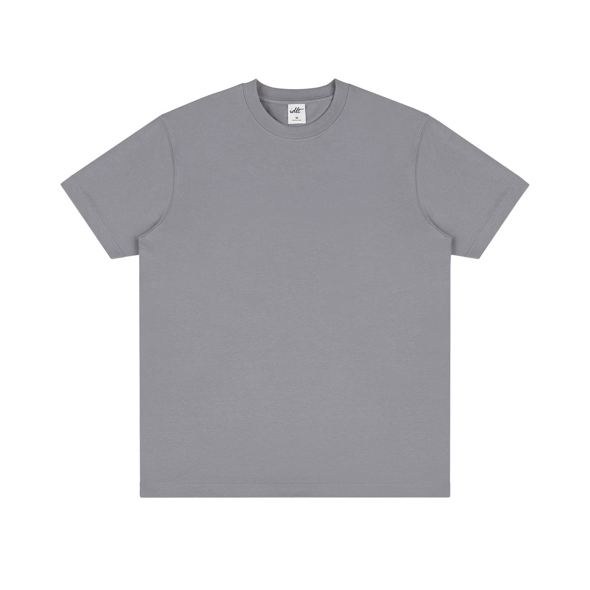 IDLT T-shirt, gray front.