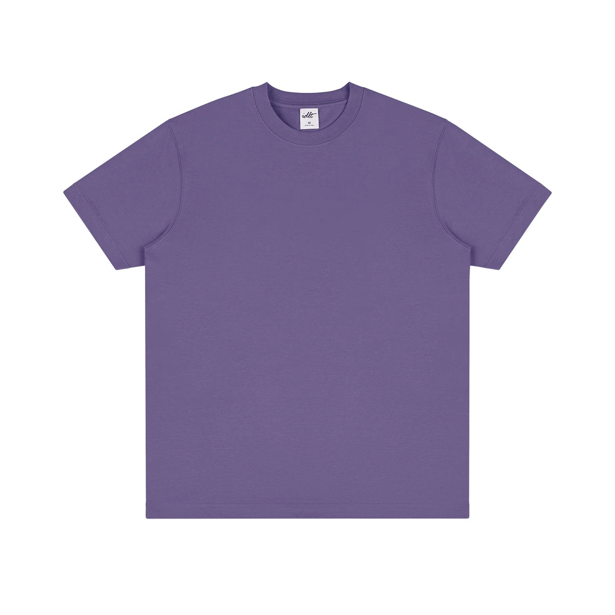 IDLT T-shirt, purple front.