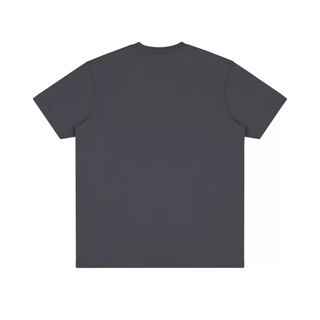 IDLT T-shirt, dark gray back.