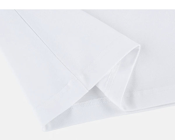 IDLT T-shirt, white folded hem.
