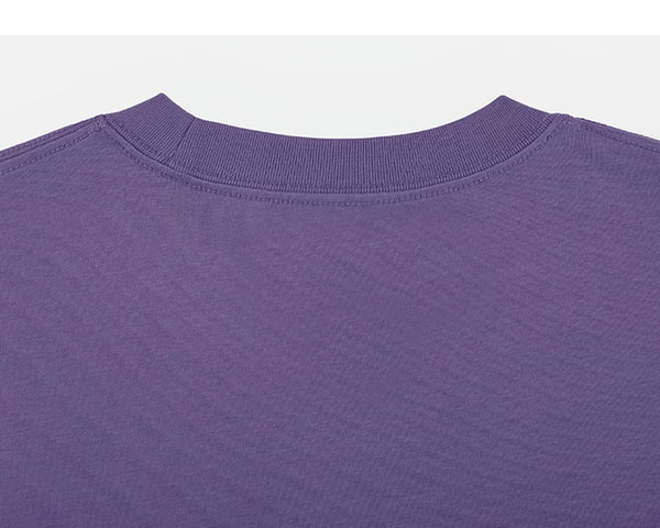 IDLT T-shirt, purple back neckline.