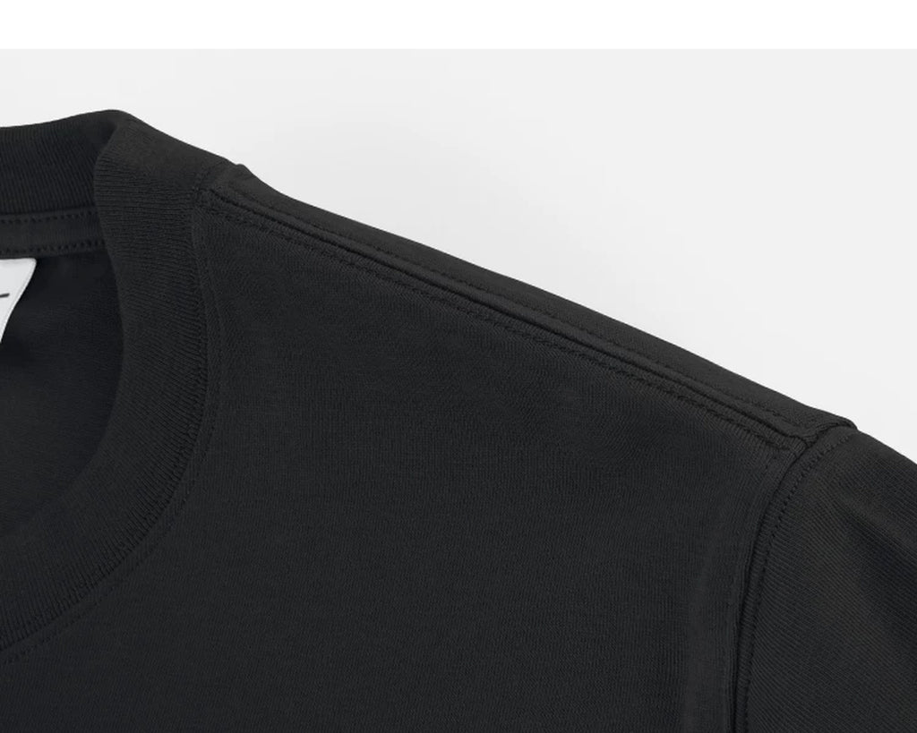 IDLT T-shirt, black shoulder seam.