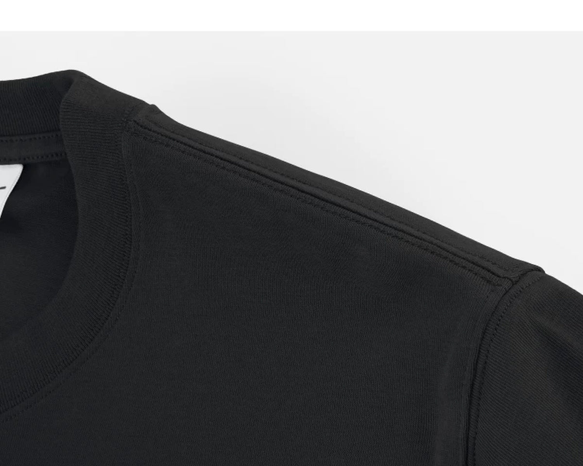 IDLT T-shirt, black shoulder seam.