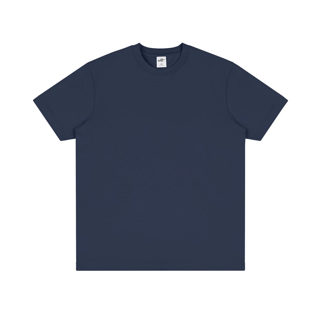 Heavyweight Clean-Cut Tee, navy front view.