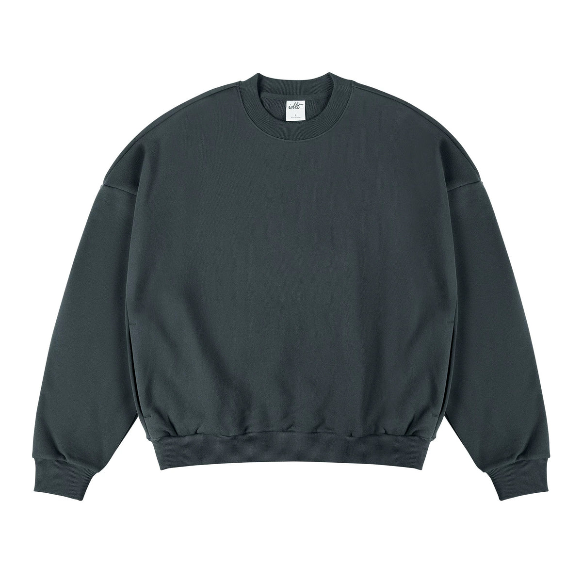 IDLT sweatshirt, dark gray front.