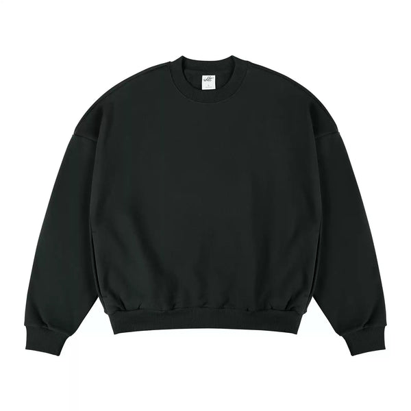 IDLT sweatshirt, black front laid flat.
