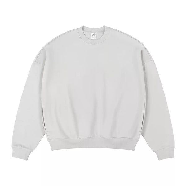 IDLT sweatshirt, cream front laid flat.