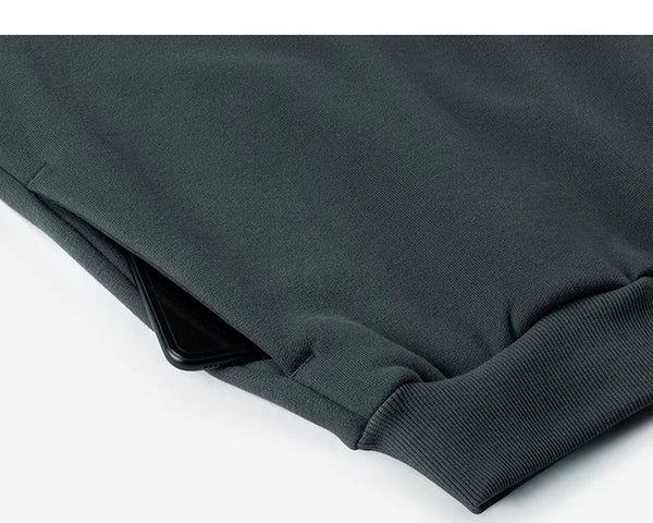 IDLT sweatshirt, dark gray side pocket.