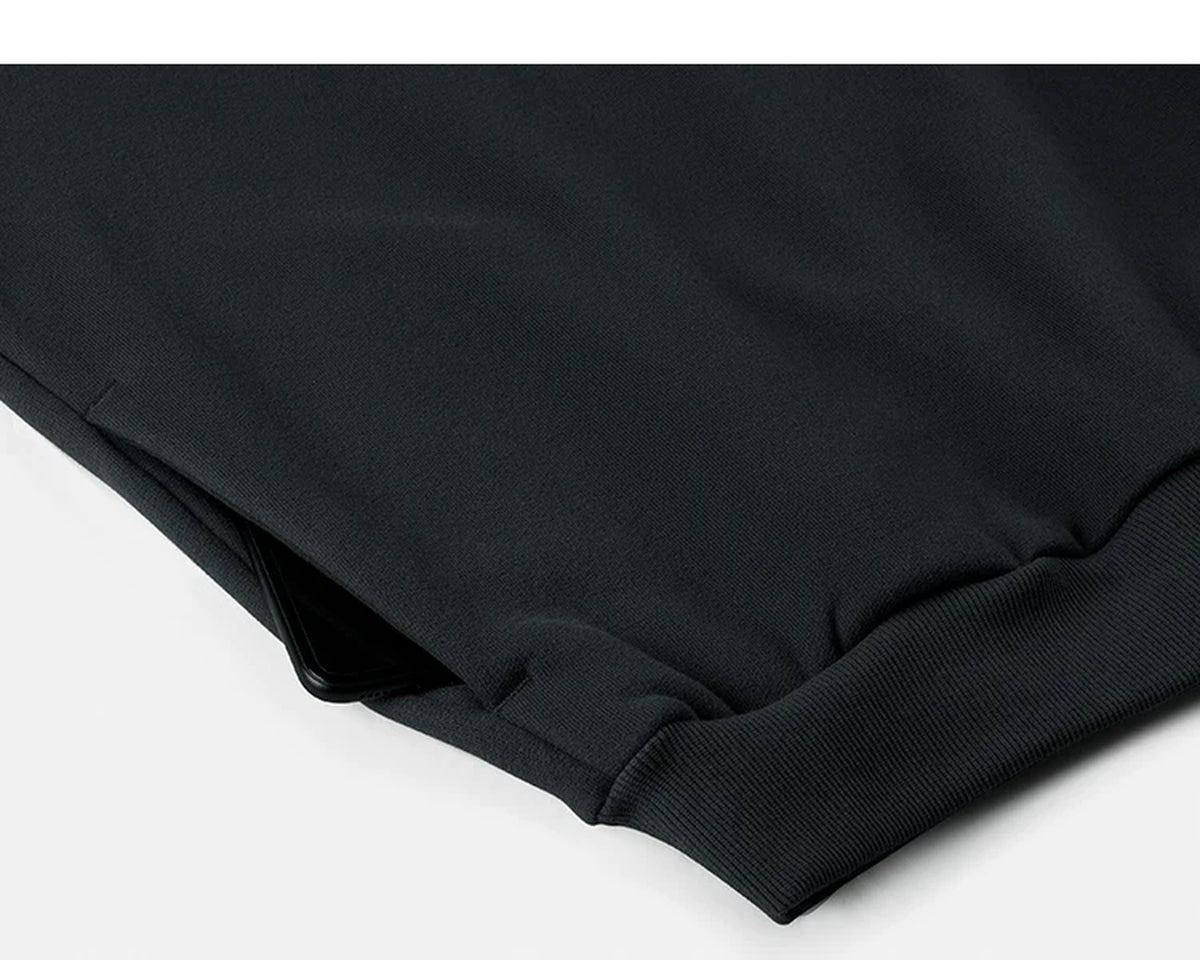 IDLT sweatshirt, black side pocket.
