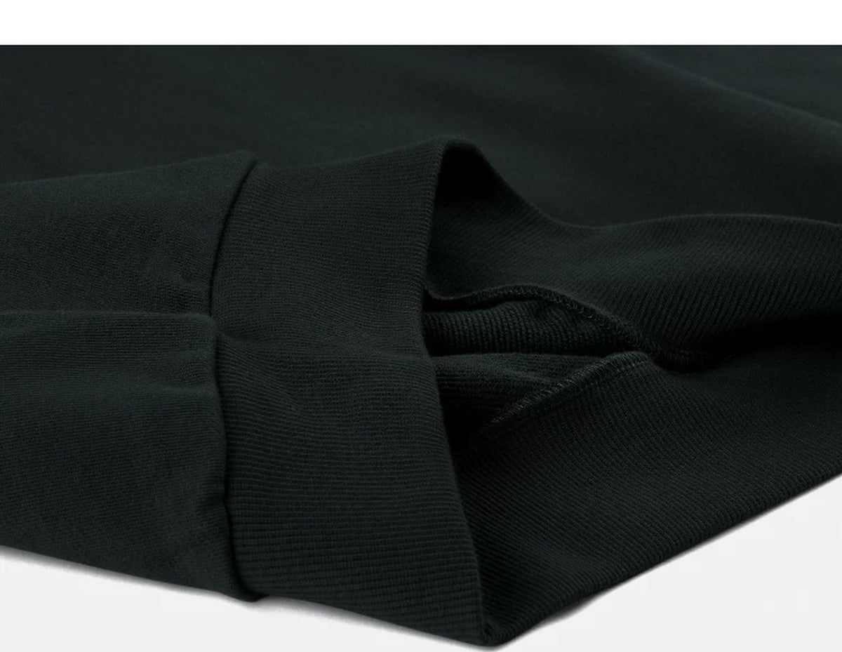 IDLT sweatshirt, black folded hem.