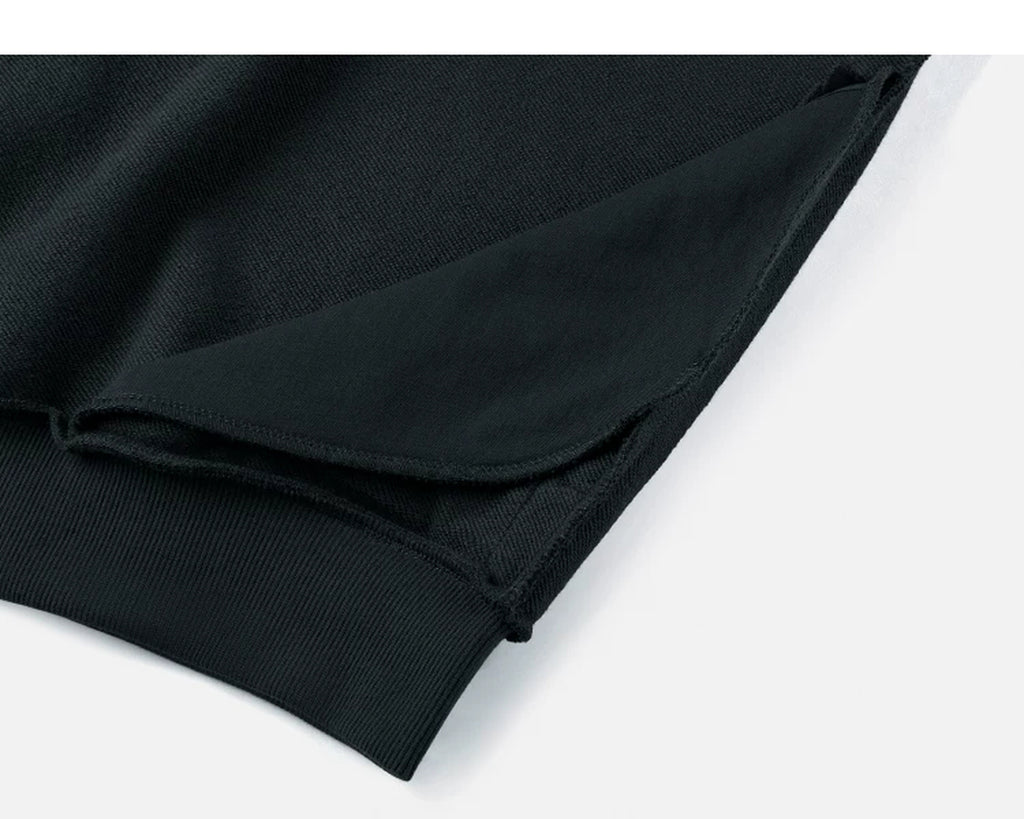 IDLT sweatshirt, black open inner pocket.