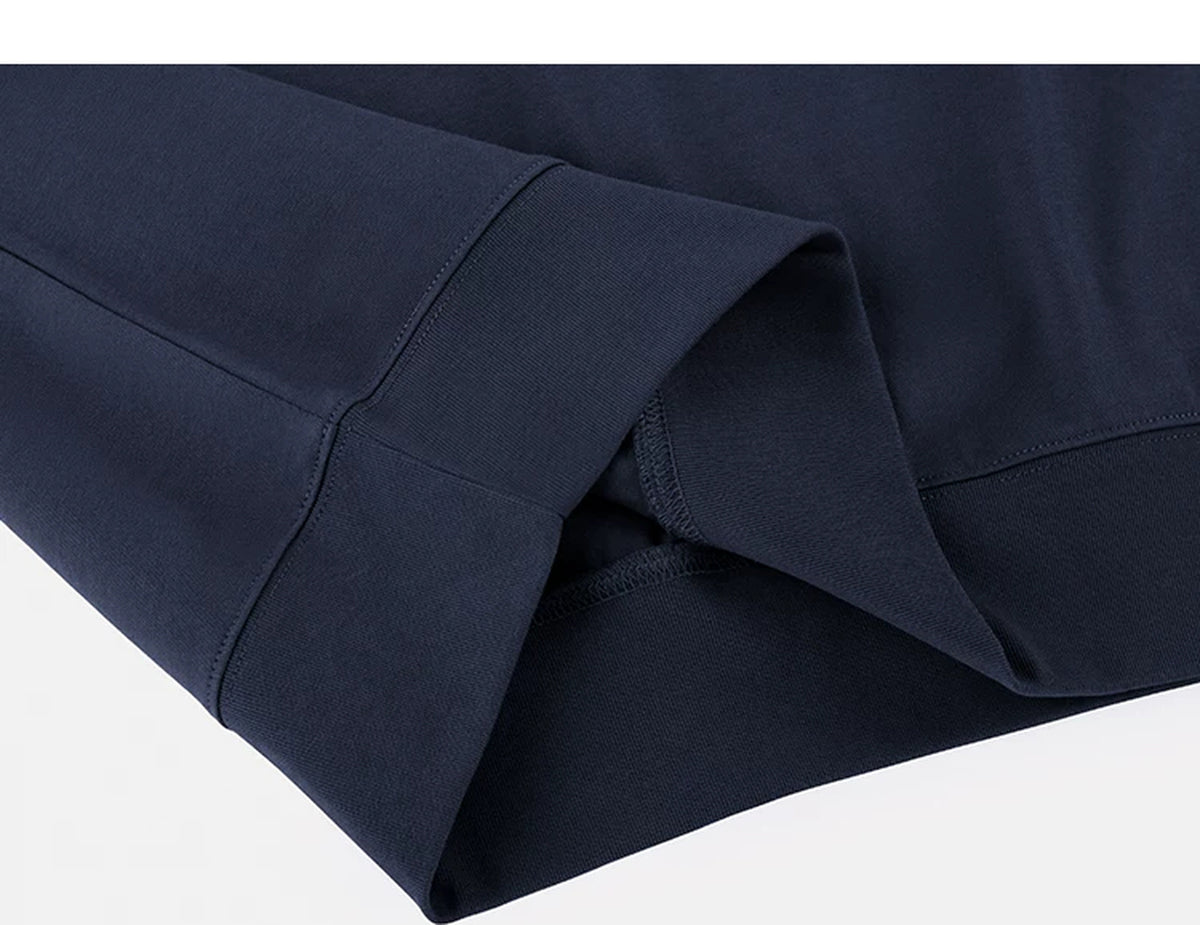IDLT contrast collar polo, navy folded hem.