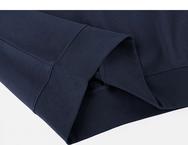 IDLT contrast collar polo, navy folded hem.