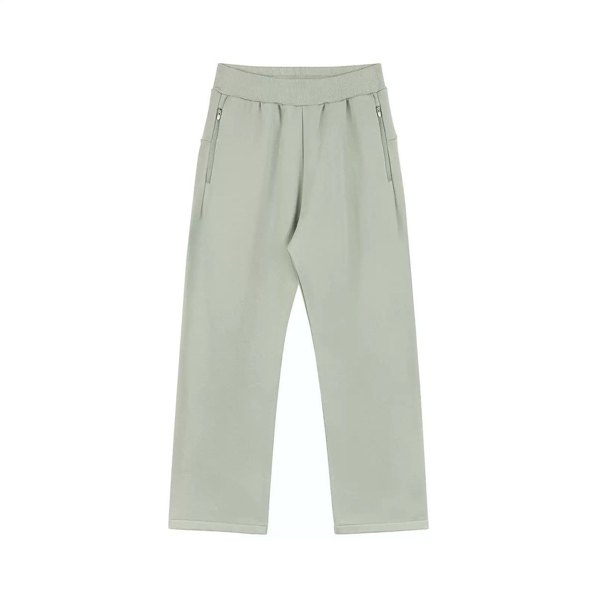 IDLT sweatpants, sage green front.