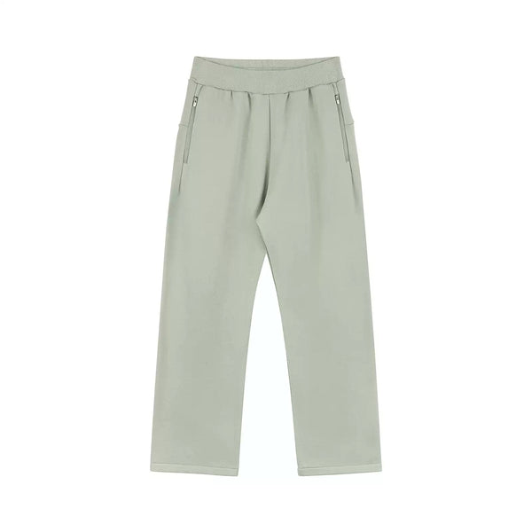 IDLT sweatpants, sage green front.