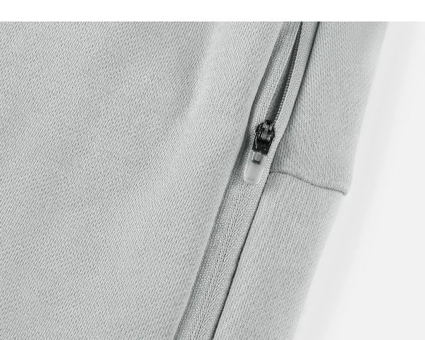 IDLT sweatpants, light gray pocket zipper.