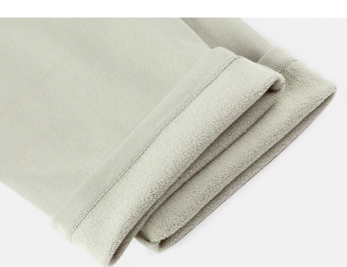IDLT sweatpants, sage green rolled hems.