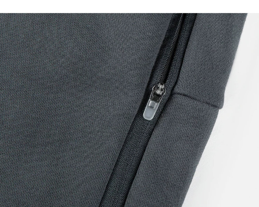 IDLT sweatpants, dark gray pocket zipper.
