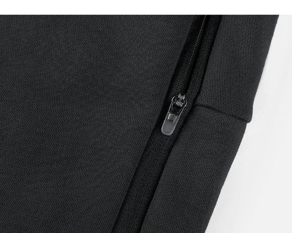 IDLT sweatpants, black pocket zipper.