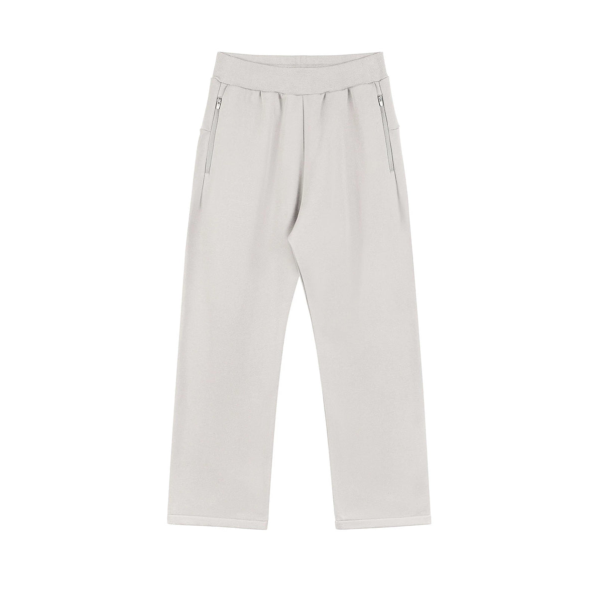 IDLT sweatpants, cream front.