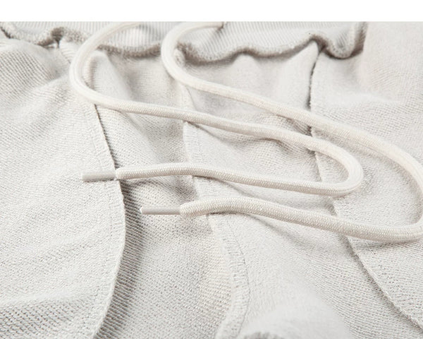 IDLT sweatpants, cream inner drawstring.