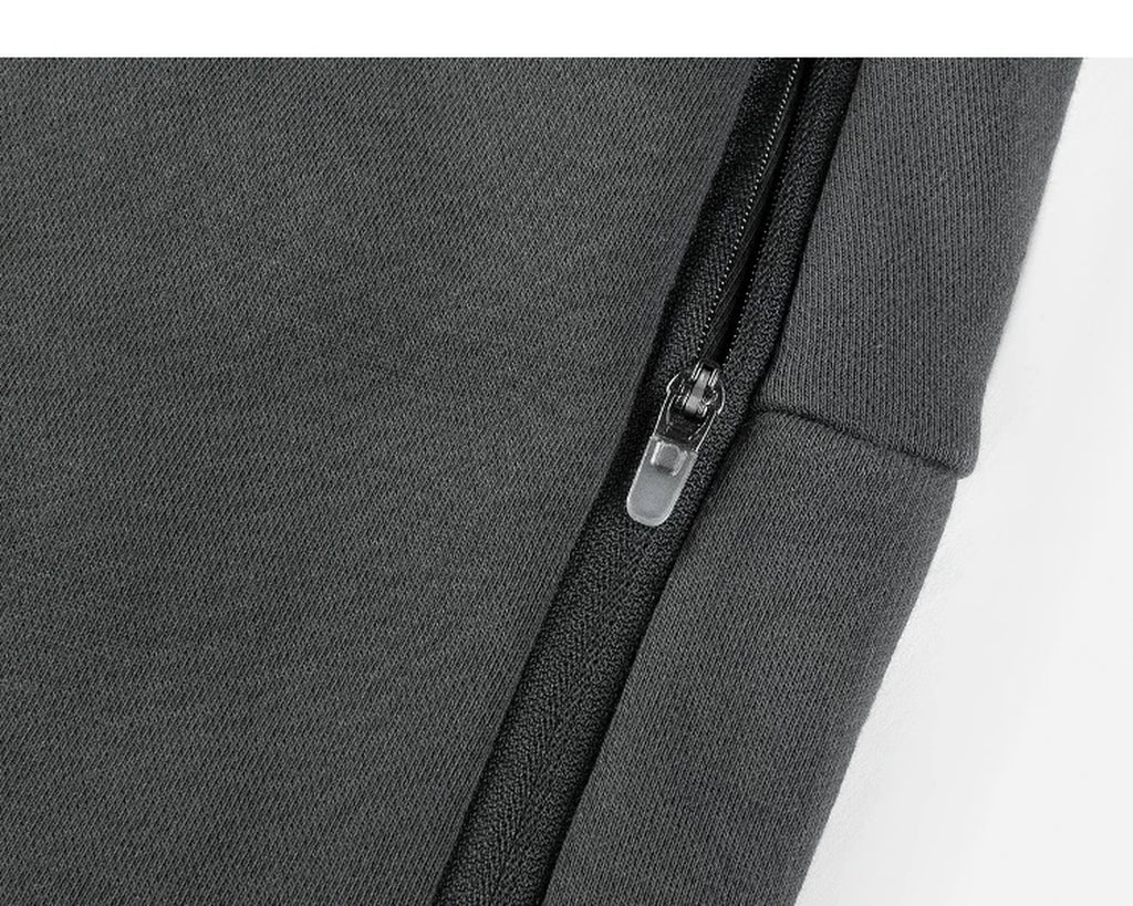 IDLT sweatpants, dark gray pocket zipper.
