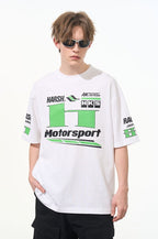 Neon Color Block Racing Style Printed Tee - COPPING THREADS - Harsh and Cruel
